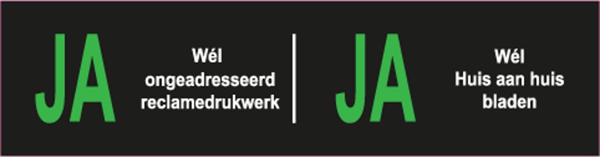 Brievenbussticker | Reclame Ja | Huis aan Huis  Ja